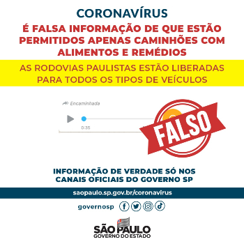 Coronavírus Sem Fake nº 4: Rodovias, salário de servidores e alerta de  profissionais